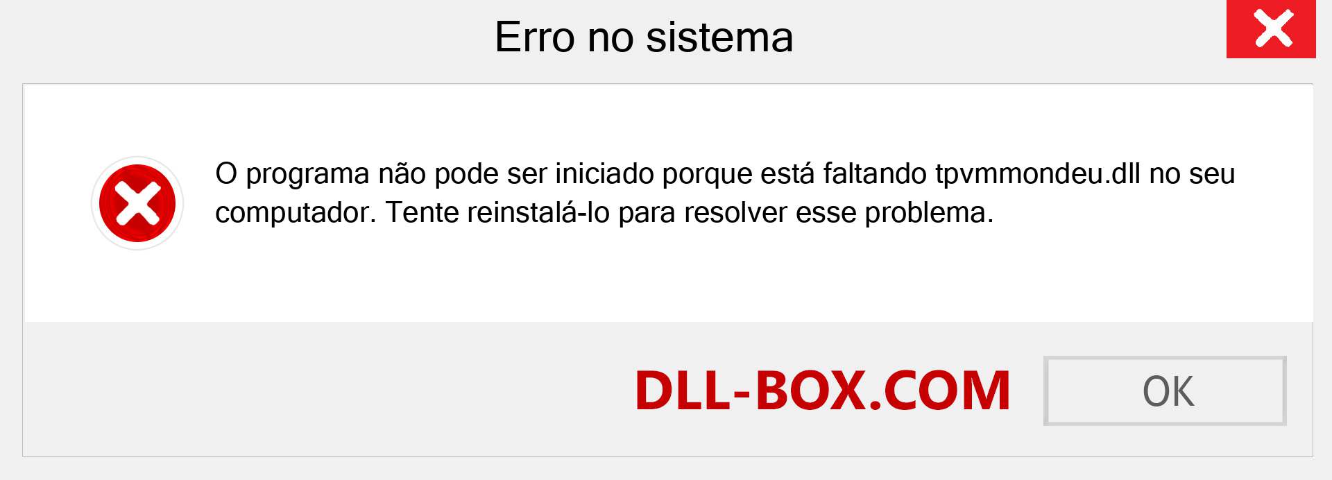 Arquivo tpvmmondeu.dll ausente ?. Download para Windows 7, 8, 10 - Correção de erro ausente tpvmmondeu dll no Windows, fotos, imagens